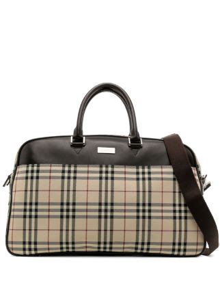 burberry canvas check duffle pre-owned|farfetch burberry handbags.